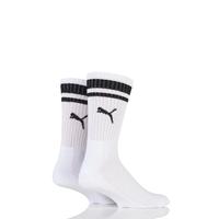 Mens and Ladies 2 Pair Puma Heritage Stripe Cushioned Crew Socks