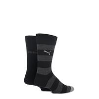 Mens 2 Pair Puma Juxta Wide Stripe Crew Socks