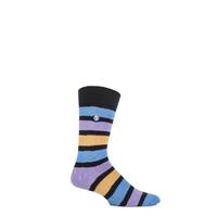 Mens 1 Pair SockShop Striped Colour Burst Socks