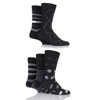 Mens 5 Pair SockShop Outstanding Value Mixed Patterned Cotton Socks