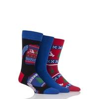 Mens 3 Pair SockShop Just For Fun Christmas Jumper Novelty Cotton Socks