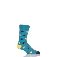 Mens 1 Pair SockShop Colour Burst Stars Cotton Socks