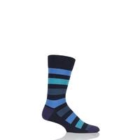 Mens 1 Pair SockShop Colour Burst Tonal Stripe Socks