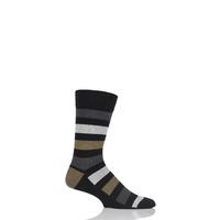 Mens 1 Pair SockShop Colour Burst Tonal Stripe Socks