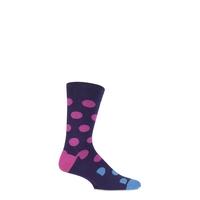 Mens 1 Pair SockShop Small Dot Patterned Colour Burst Socks