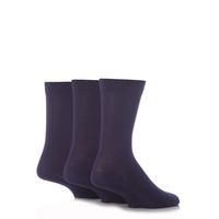 Mens 3 Pair SockShop Comfort Cuff Plain Bamboo Socks