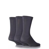 Mens 3 Pair SockShop Comfort Cuff Plain Bamboo Socks