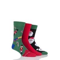 mens 3 pair sockshop just for fun santa and toys christmas design nove ...