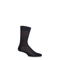 Mens 1 Pair SockShop Large Diamond Pattern 97% Mercerised Cotton Socks