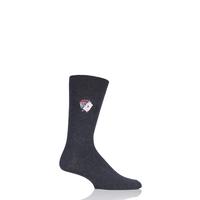 mens 1 pair sockshop embroidered sports motif cotton modal socks