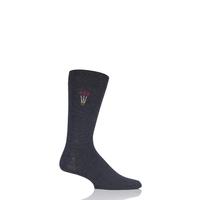 Mens 1 Pair SockShop Embroidered Sports Motif Cotton Modal Socks