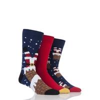 Mens 3 Pair SockShop Just For Fun Santa Got Stuck In The Chimney Cotton Socks