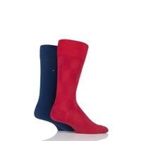 Mens 2 Pair Tommy Hilfiger Shadow Cubes Cotton Socks