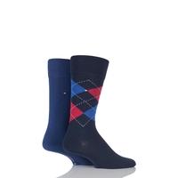 mens 2 pair tommy hilfiger classic tommy argyle and plain socks