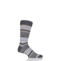 mens 1 pair viyella varied stripe wool blend socks