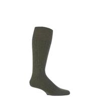 Mens 1 Pair Viyella Half Hose Wool Ribbed Socks With Hand Linked Toe