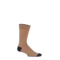 Mens 1 Pair Viyella Short Wool Contrast Heel and Toe Socks With Hand Linked Toe