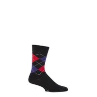 Mens 1 Pair Viyella Short Cotton Argyle Socks With Hand Linked Toe