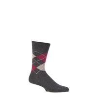 Mens 1 Pair Viyella Short Cotton Argyle Socks With Hand Linked Toe