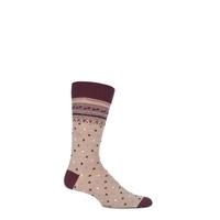 Mens 1 Pair Viyella Intarsia Design Wool Cotton Blend Socks