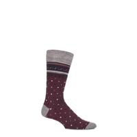 Mens 1 Pair Viyella Intarsia Design Wool Cotton Blend Socks