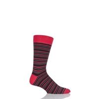 Mens 1 Pair Viyella Multi Striped Cotton Socks