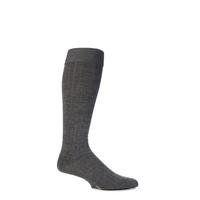 Mens 1 Pair Viyella Knee High Wool Ribbed Socks With Hand Linked Toe