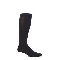 Mens 1 Pair Viyella Knee High Wool Ribbed Socks With Hand Linked Toe