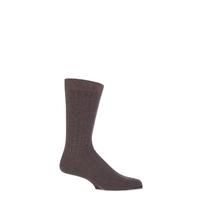 Mens 1 Pair Viyella Short Wool Ribbed Socks With Hand Linked Toe