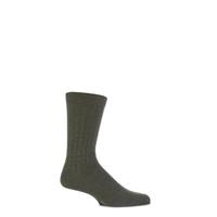 Mens 1 Pair Viyella Short Wool Ribbed Socks With Hand Linked Toe