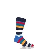 Mens and Ladies 1 Pair Happy Socks Stripe Combed Cotton Socks