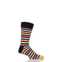 mens and ladies 1 pair happy socks stripe on stripe combed cotton sock ...