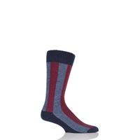 mens 1 pair hj hall deckchair vertical striped luxury lambswool socks