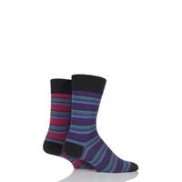 mens 2 pair hj hall generation v cotton boscastle striped socks