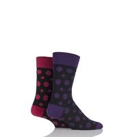 mens 2 pair hj hall generation v cotton polperro spotty socks