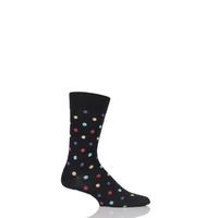 Mens 1 Pair HJ Hall Mercerised Cotton Washington Multi Coloured Spots Socks