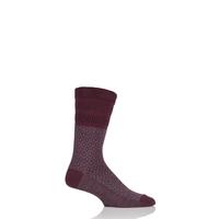 Mens 1 Pair HJ Hall Mosaic Wool Blend Softop Socks