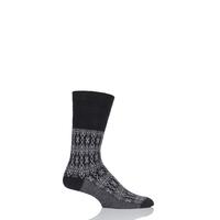 Mens 1 Pair HJ Hall Aztec Design Softop Socks