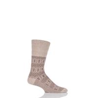 Mens 1 Pair HJ Hall Aztec Design Softop Socks