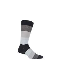Mens 1 Pair Richard James Casma Block Striped Merino Wool Socks