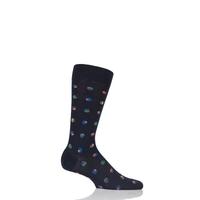 Mens 1 Pair Richard James Barrabool Sliced Spots Merino Wool Socks