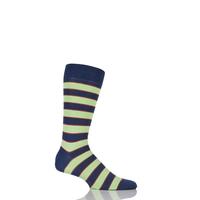 Mens 1 Pair Richard James Hernandes Highlighted Striped Cotton Lisle Socks