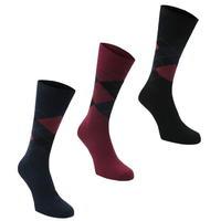 Mega Value Mens Three Pack Non Elastic Argyle Socks