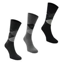 Mega Value Mens Three Pack Non Elastic Argyle Socks