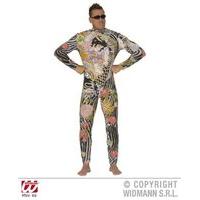 Mens Yakuza Tattoo Costume For 90s Music Fancy Dress