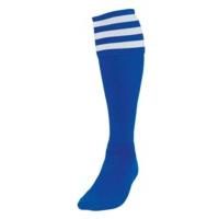Mens Size Royal Blue White 3 Stripe Football Socks