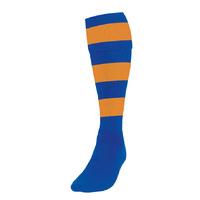 mens size royal blue amber hooped football socks