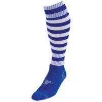 mens size royal blue white hooped football socks