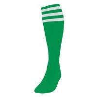 mens size emerald green white 3 stripe football socks