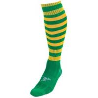 Mens Size Green Gold Hooped Football Socks